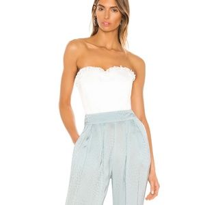 White Satin Strapless Corset Top